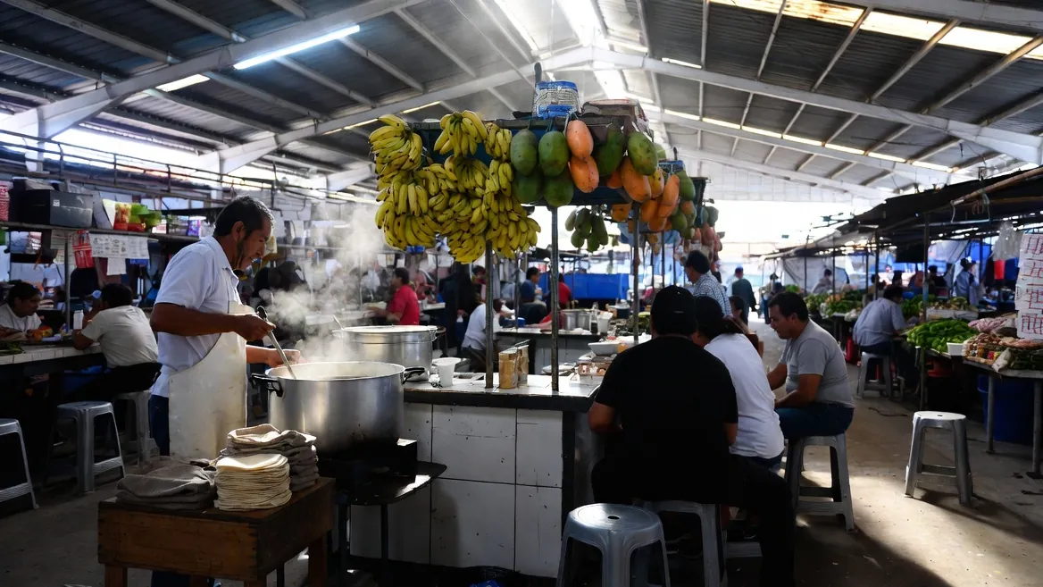 Comedor stalls in the Centro market, the cheapest and most Mexican meals in town